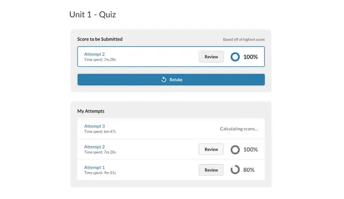 atomic assessments student summary