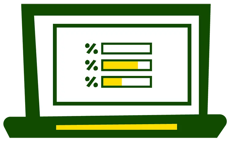 illustration of a poll on a laptop