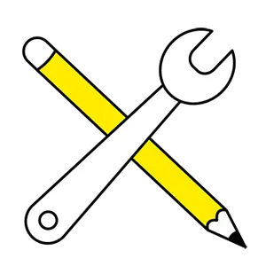 pencil and wrench