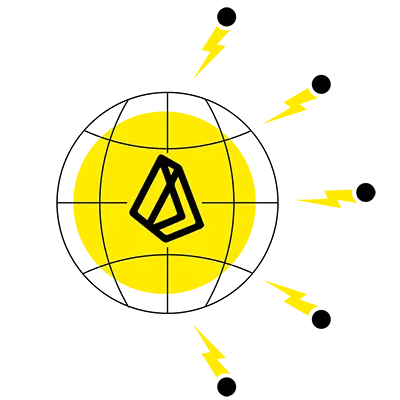 lighning bolts around a globe with atomic jolt's logo inside